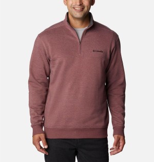 Brown Men's Columbia Hart Mountain II Half Zip Sweatshirt | IMDLF-2365