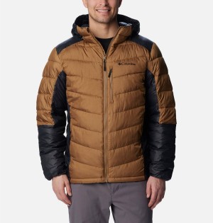 Brown Men's Columbia Labyrinth Loop Omni Heat Infinity Hooded Insulated Puffer Jacket | WLJVC-5423