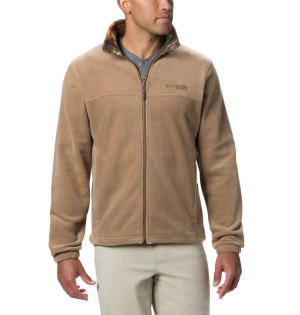 Brown Men's Columbia PHG Fleece Jacket | DGZBT-8790