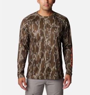 Brown Men's Columbia PHG Super Terminal Shot Long Sleeve T-Shirt | PDCFM-9162