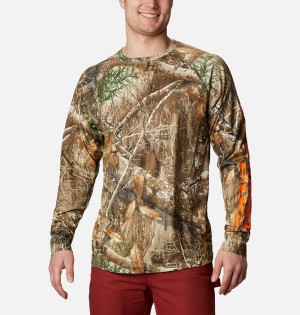 Brown Men's Columbia PHG Super Terminal Shot Long Sleeve T-Shirt | UWMBA-5369