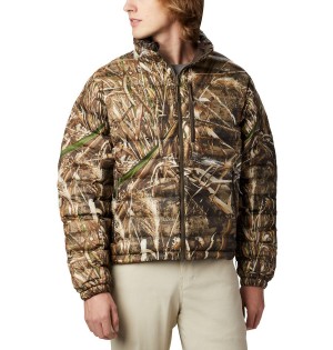 Brown Men's Columbia PHG Widgeon Wader Heat Seal Liner Insulated Puffer Jacket | EDFVR-3184