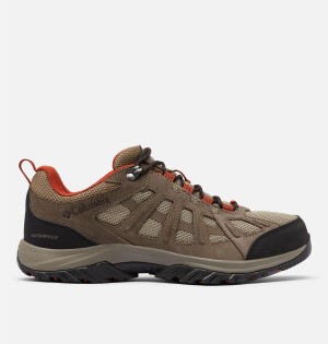 Brown Men's Columbia Redmond III Low Waterproof Hiking Shoes | RINQT-6901