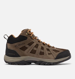 Brown Men's Columbia Redmond III Mid Waterproof Hiking Shoes | BFVJL-6902