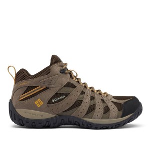 Brown Men's Columbia Redmond Mid Waterproof Hiking Shoes | EBWCF-1402