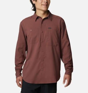 Brown Men's Columbia Silver Ridge Utility Lite Long Sleeve Shirt | BWTYD-3290