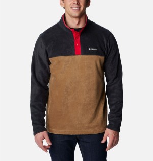 Brown Men's Columbia Steens Mountain Half Snap Fleece Pullover | VWXEC-3296