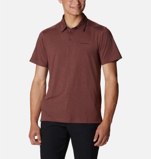 Brown Men's Columbia Tech Trail Polo Shirt | FQGZK-4862