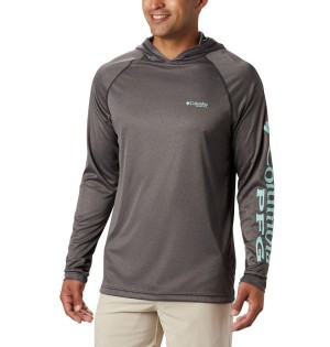 Brown Men's Columbia Terminal Tackle Heather Hoodie | CWLXJ-5841