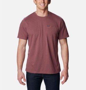 Brown Men's Columbia Thistletown Hills Pocket T-Shirt | GWOXN-5091