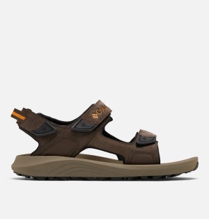 Brown Men's Columbia Trailstorm Hiker 3-Strap Sandals | ORPST-6907