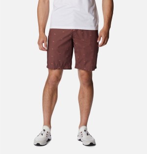 Brown Men's Columbia Washed Out Printed Shorts | FBXZM-9410