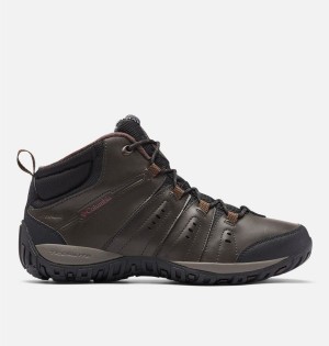 Brown Men's Columbia Woodburn II Waterproof Omni Heat Hiking Shoes | UYICJ-9126