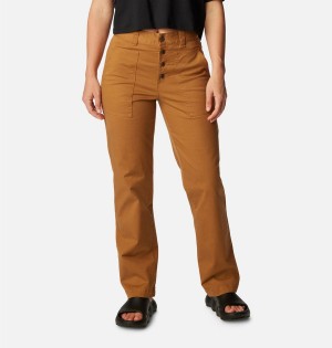 Brown Women's Columbia Holly Hideaway Cotton Pants | FVSLW-7839