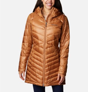 Brown Women's Columbia Joy Peak Mid Insulated Hooded Puffer Jacket | RHBEV-9257