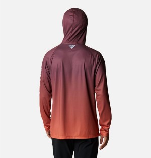 Burgundy Men's Columbia Collegiate PFG Super Terminal Tackle - Virginia Tech Hoodie | WHMTF-8943