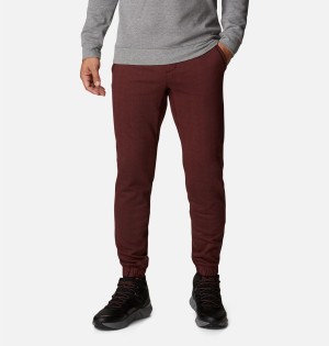 Burgundy Men's Columbia Lodge III Joggers Pants | VDUWM-5417