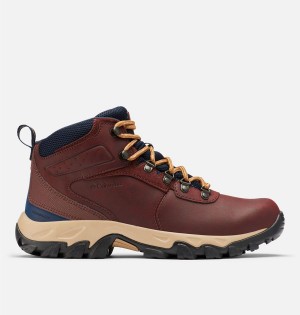 Burgundy Men's Columbia Newton Ridge Plus II Waterproof Boot Hiking Shoes | VUTWC-4376