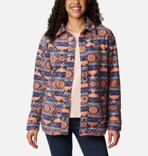 Coral Women's Columbia Benton Springs Shirt Fleece Jacket | WYPJO-3157