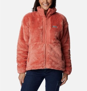 Coral Women's Columbia Boundless Discovery Full Zip Sherpa Fleece Jacket | MDOSP-7641