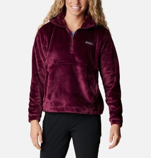 Coral Women's Columbia Fire Side Fleece Hoodie Pullover | AYZMJ-0192