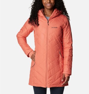 Coral Women's Columbia Heavenly Long Hooded Puffer Jacket | DCPJH-9803