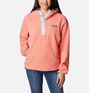 Coral Women's Columbia Helvetia Hoodie Pullover | PAWFV-7830