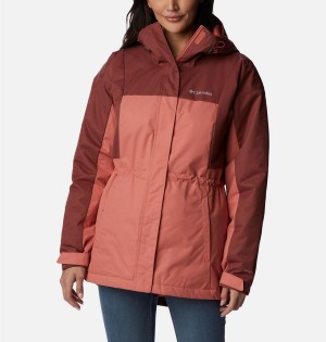 Coral Women's Columbia Hikebound Long Insulated Puffer Jacket | NFBIX-9562