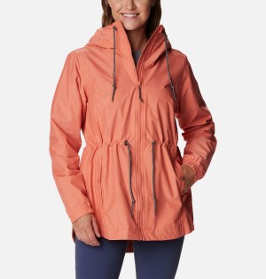 Coral Women's Columbia Lillian Ridge Shell Rain Jacket | KGMFO-7120