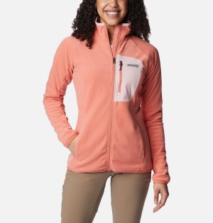 Coral Women's Columbia Outdoor Tracks Full Zip Fleece Jacket | DTKUY-2147