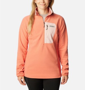 Coral Women's Columbia Outdoor Tracks Half Zip Fleece Pullover | ABUKY-9820