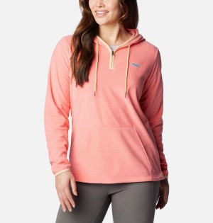 Coral Women's Columbia PFG Tidal Fleece Hoodie | BNYQS-6419