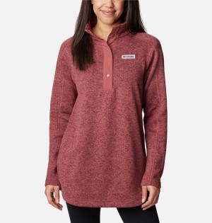 Coral Women's Columbia Sweater Weather Fleece Tunic Pullover | VHKOA-5467