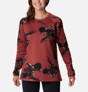 Coral Women's Columbia Sweater Weather Fleece Crew Pullover | QSXDE-7320