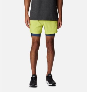 Green Men's Columbia Endless Trail 2-in-1 Shorts | LAVUP-3824