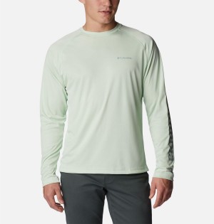 Green Men's Columbia Fork Stream Long Sleeve T-Shirt | FVRIM-5804