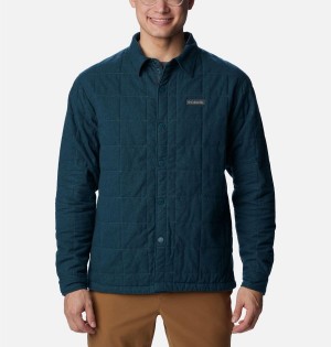 Green Men's Columbia Landroamer Quilted Jacket Shirt | JWOMX-0763