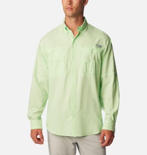 Green Men's Columbia PFG Tamiami II Long Sleeve Shirt | DANYV-8064