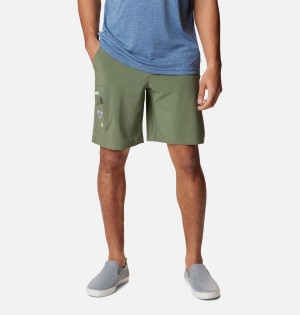 Green Men's Columbia PFG Terminal Tackle Shorts | DLJKO-2318