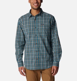 Green Men's Columbia Rapid Rivers II Long Sleeve Shirt | WPHXT-6207