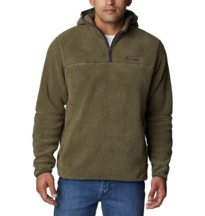 Green Men's Columbia Rugged Ridge III Sherpa Pullover Hoodie | GRSLQ-7069