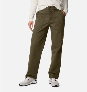 Green Women's Columbia Holly Hideaway Cotton Pants | WOKXT-7569