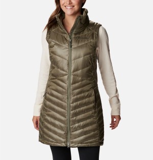 Green Women's Columbia Joy Peak Long Vest | WCVDG-7196