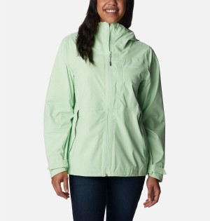 Green Women's Columbia Omni-Tech Ampli-Dry Shell Rain Jacket | LKNDP-8739