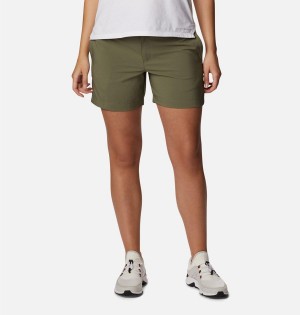 Green Women's Columbia Silver Ridge Utility Shorts | GCYFA-2914