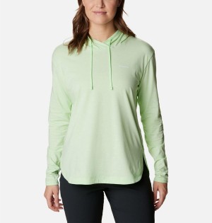 Green Women's Columbia Sun Trek Pullover Hoodie | HEIAO-5037