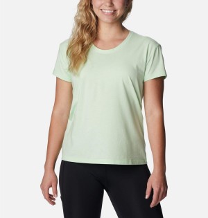 Green Women's Columbia Sun Trek T-Shirt | QAJGH-4062