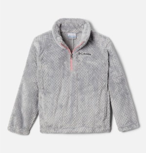 Grey Kids' Columbia Fire Side II Half-Zip Sherpa Fleece | SXHMA-3617