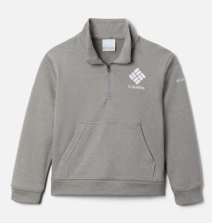 Grey Kids' Columbia Trek French Terry Half Zip Pullover Fleece | SDJNW-6902