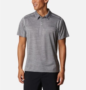 Grey Men's Columbia Alpine Chill Zero Polo Shirt | TNSDC-8540